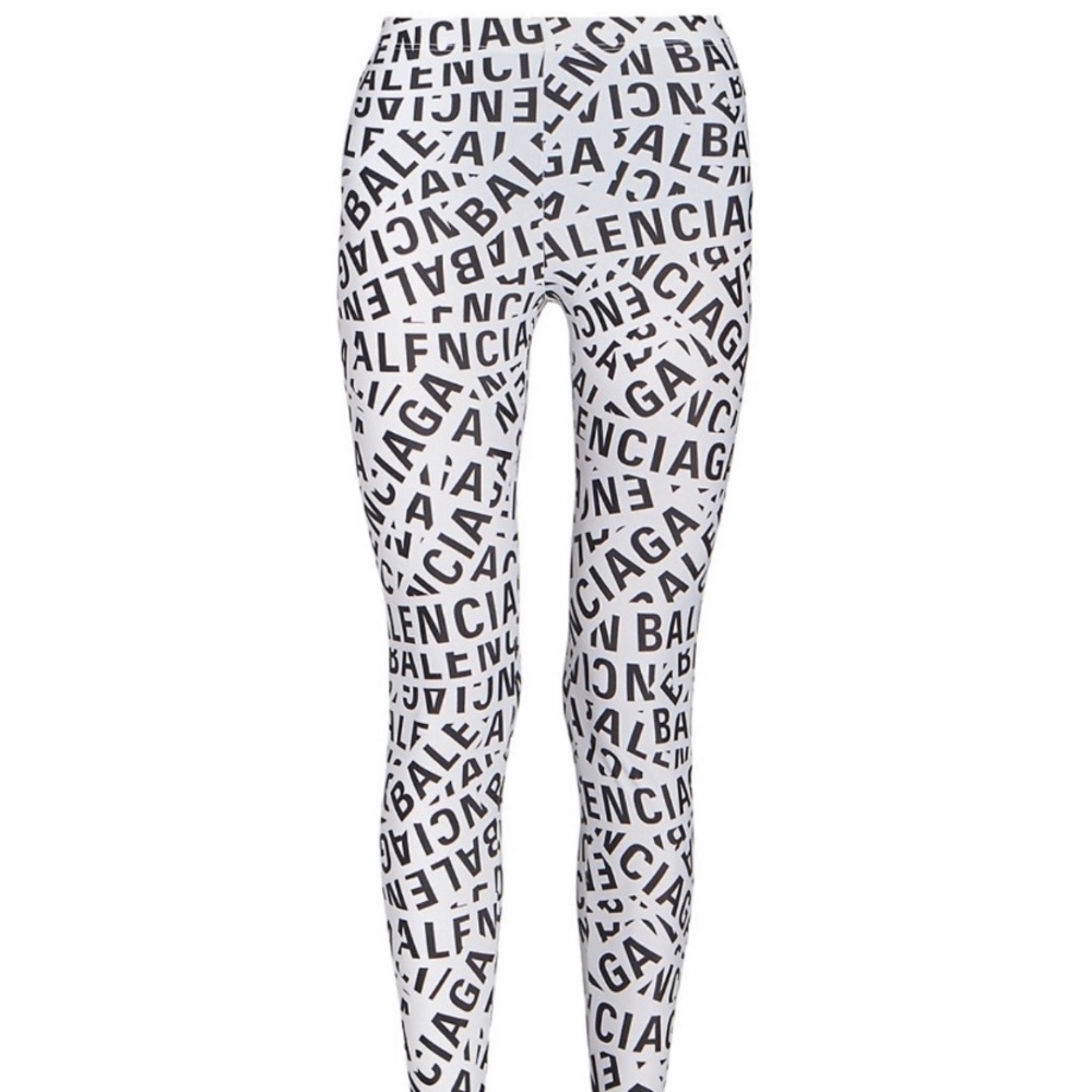 BALENCIAGA logo print tights.